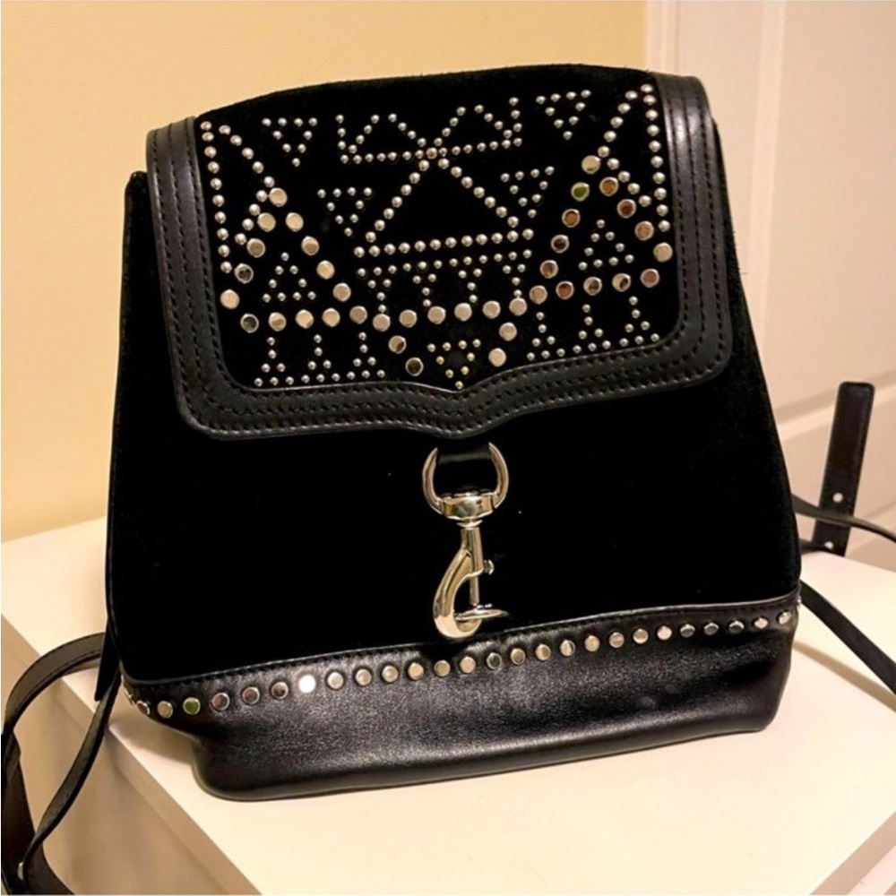 Rebecca Minkoff suede and leather Black Studded Women's backpack